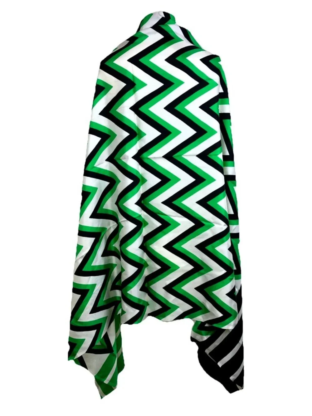 RARE Norell 37 X 57 XL shawl Scarf Silk Twill Chevron Logo 50s 60s Wrap Cape
